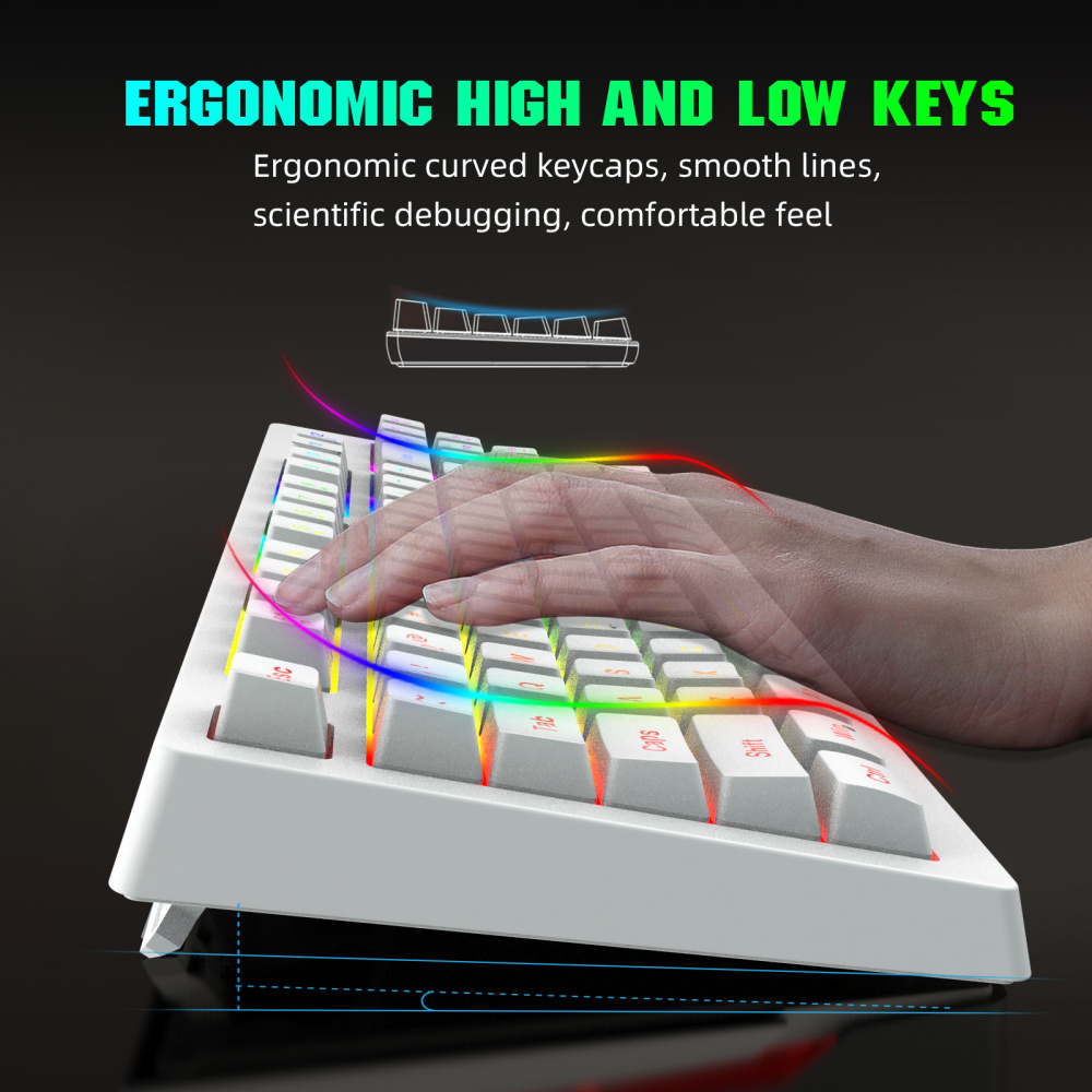 2.4G wireless RGB backlit gaming film keyboard and mouse set
