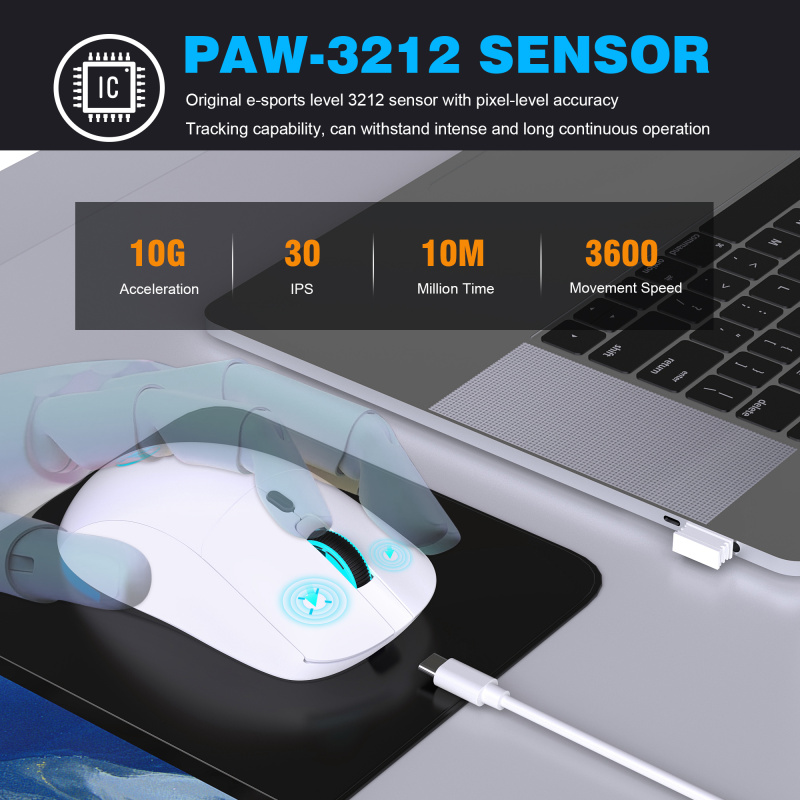 T20 Wireless Mouse 4800dpi Rechargeable 6 keys