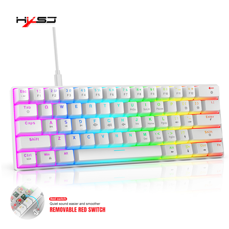 V900RGB 61 key mechanical keyboard hot swappable red axis dual color injection molded keycap dazzling light compact design